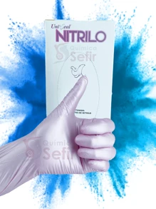 Caja de guantes de nitrilo color rosa metálico con 100 piezas, sin polvo, desechables, sin látex, para cocina, baño, hogar, proveedores de artículos del hogar - Rosa - Ver 3