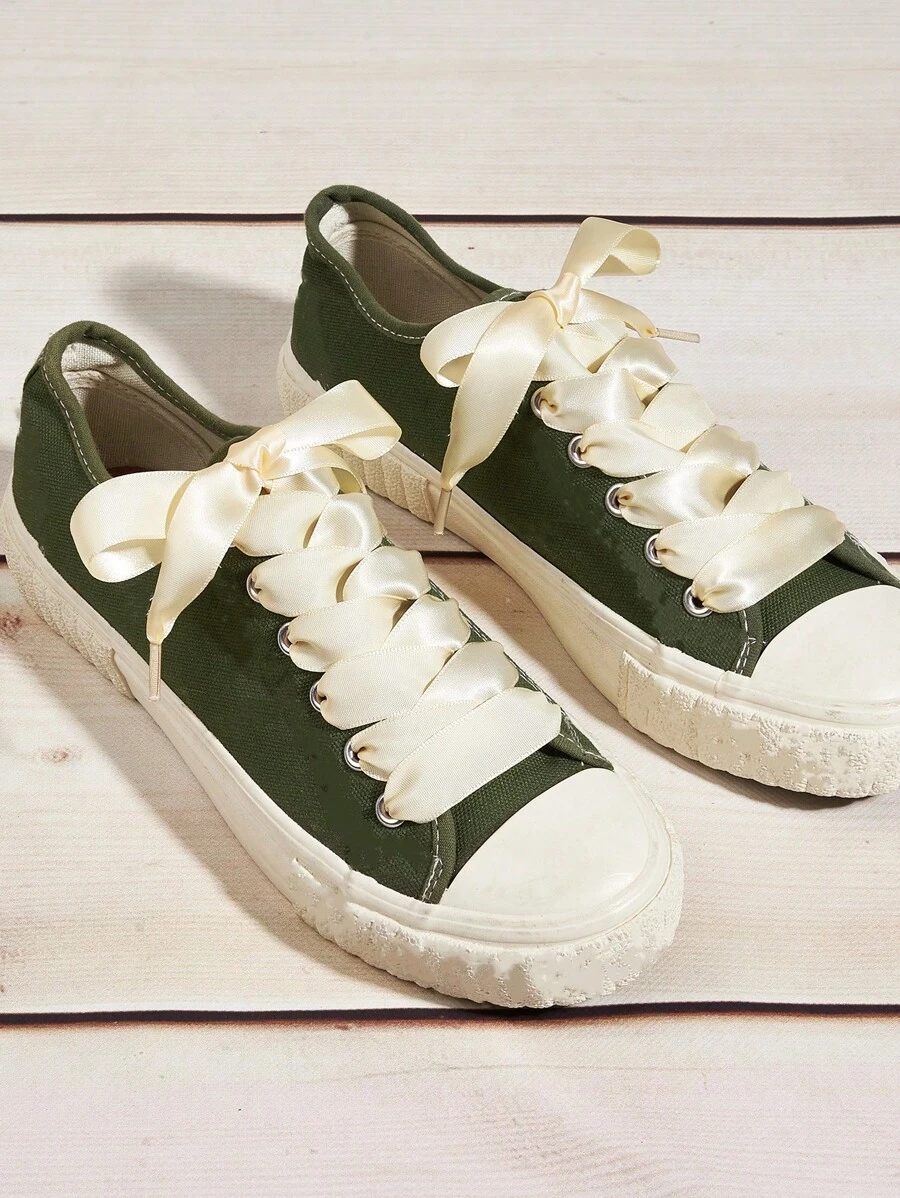 1 Par De Cordones De Poliéster De Moda De 100 Cm Como Accesorio Para Zapatos - Champán - Ver 1