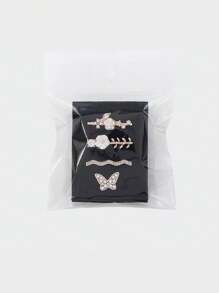 4 Stück Dekorative Ringe Für Uhrenarmbänder, Plattiert Mit Blumen- Und Schmetterlingsdesign, Kompatibel Mit Apple/samsung/huawei-uhrenarmbändern (uhr Und Armband Nicht Im Lieferumfang Enthalten).