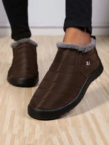 Women's Waterproof & Stylish Slip-On Ankle Booties With Soft Sole And Lining, Snow Boots - Coffee Brown - View 1