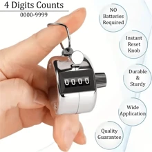 1pc 4-Digit Portable Plastic Mechanical Manual Hand Tally Counter With Multiple Colors, Suitable For Various Sports Counting