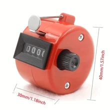 1pc 4-Digit Portable Plastic Mechanical Manual Hand Tally Counter With Multiple Colors, Suitable For Various Sports Counting