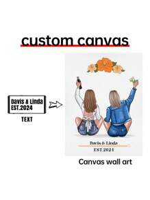 1Pc Custom Canvas Birthday Gift, Friendship Poster, Gift Ideas, Gift For Friend,Personalized Gift, Personalized Wall Art Canvas, No Frame Gifts Graduation