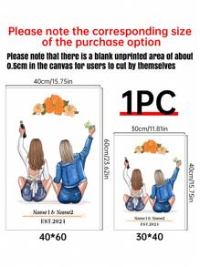 1Pc Custom Canvas Birthday Gift, Friendship Poster, Gift Ideas, Gift For Friend,Personalized Gift, Personalized Wall Art Canvas, No Frame Gifts Graduation