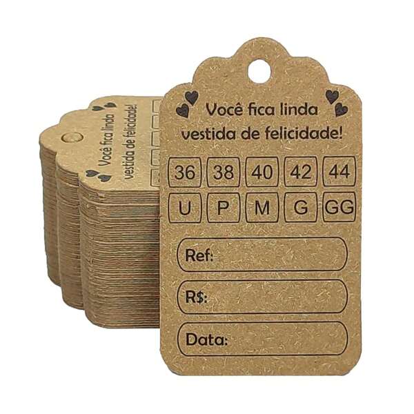 Cartela Tag para Roupas pacote com 200 unidades (36-44 / U-GG)