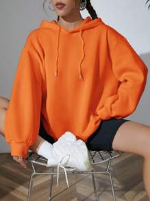 Women Sweatshirts - 亮橙色 - 查看 4