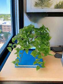 1入綠色人工牆掛式或盆栽裝飾格子植物 - 薄荷綠 - 查看 3