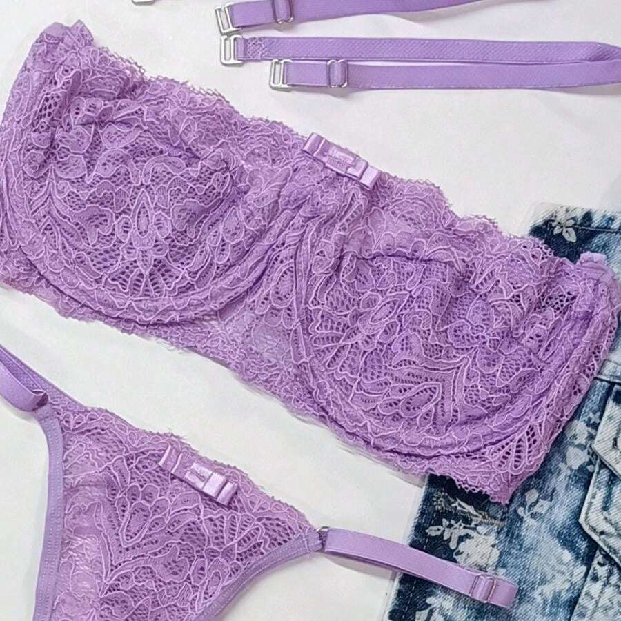 Women Sexy Lingerie Sets - Màu Lilac Tím - Xem 1