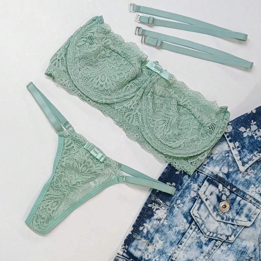 Women Sexy Lingerie Sets - Green - View 1