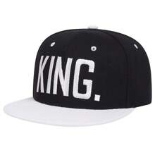 1頂男士國王字母刺繡棒球帽，可調節的時尚戶外休閒帽，適用於春秋，旅行，海灘度假街頭