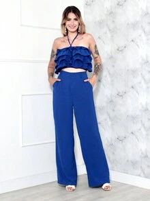 Women Two-Piece Outfits - 藍色 - 查看 5