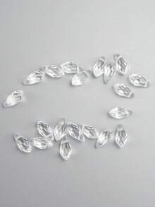 20顆多面形狀水晶玻璃珠子,帶有橫向孔,適用於diy耳環、項鍊和髮箍 - 實色 - 查看 4