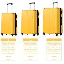 Hopemate Smart Luggage Set Of 3, 20/24/28 Inch With TSA Lock,Valentine's Day Travel, Different Size For Different Distance, Airline Certified Carry-On Luggage, Yellow - 黃色 - 查看 11