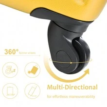 Hopemate Smart Luggage Set Of 3, 20/24/28 Inch With TSA Lock,Valentine's Day Travel, Different Size For Different Distance, Airline Certified Carry-On Luggage, Yellow - 黃色 - 查看 9