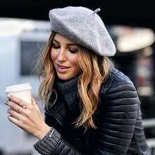 Women Beanie Hat - Grey - View 1
