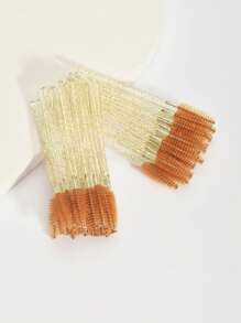 便携式睫毛膏刷，50支装睫毛膏刷，眉刷螺旋刷化妆工具，眉刷，眼影刷，螺旋刷，赠品 - 咖啡棕 - 查看 2