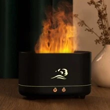Nuvens chama Umidificador De Ar Difusor De Aroma Aromaterapia 200 Ml USB Ultrasonic Óleo Essencial Quarto Fragrância - Preto e Branco - Visão 7