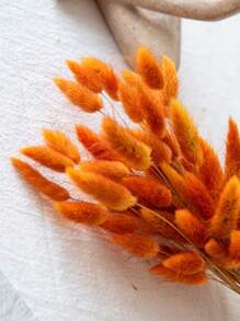 70/130 piezas Cola de conejo natural seca, color naranja y natural, decoración bohemia para centros de mesa de boda, decoraciones de otoño para el hogar, suministros para fiesta de baby shower. (Color naranja y natural), Día de San Valentín, Regalo - color naranja - Ver 3