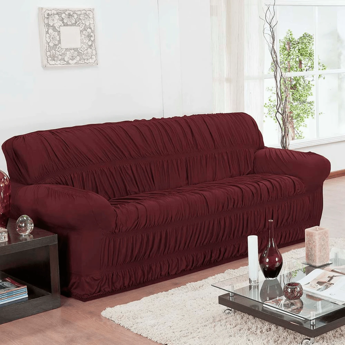 Sofa Covers - Màu Đỏ Sâu - Xem 1