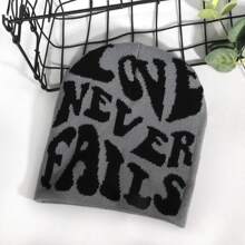 1pc Men's Jacquard Knit Fails Letter Beanie Hat, Fashionable Unisex Outdoor Streetwear Casual Lightweight Headgear For Autumn/Winter - Multicolor - View 6