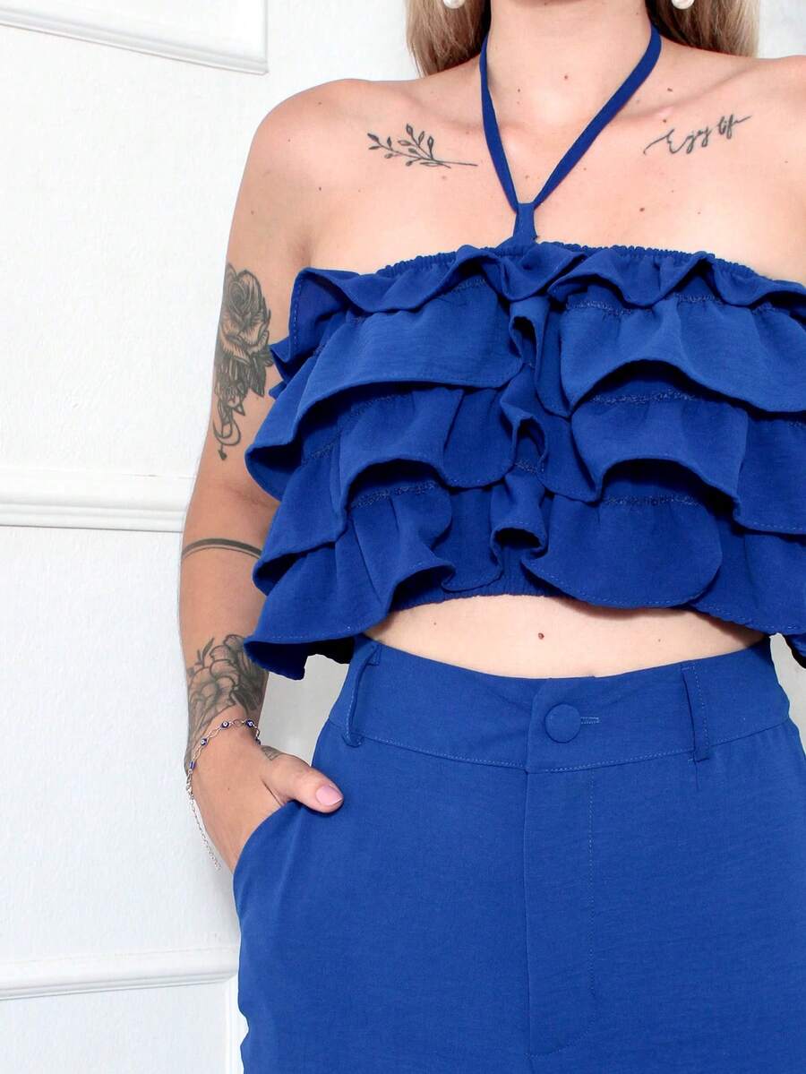 Women Two-Piece Outfits - 藍色 - 查看 1