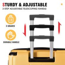 Hopemate Smart Luggage Set Of 3, 20/24/28 Inch With TSA Lock,Valentine's Day Travel, Different Size For Different Distance, Airline Certified Carry-On Luggage, Yellow - 黃色 - 查看 7
