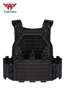 Yakeda新款molle訓練背心,戰術背心,1000d防水防磨 - 卡其色 - 查看 3