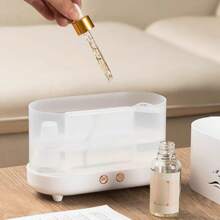 Nuvens chama Umidificador De Ar Difusor De Aroma Aromaterapia 200 Ml USB Ultrasonic Óleo Essencial Quarto Fragrância - Preto e Branco - Visão 8