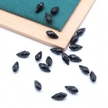 20顆多面形狀水晶玻璃珠子,帶有橫向孔,適用於diy耳環、項鍊和髮箍 - 實色 - 查看 6