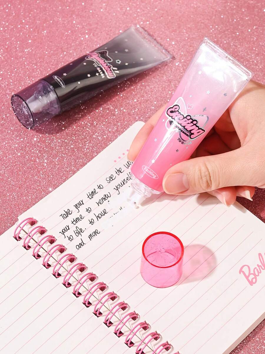 1 Pieza Cinta Correctora En Forma De Crema De Manos Rosa Linda Con Cinta Correctora De Gran Capacidad De 6 M, De Color Al Azar - Rosa - Ver 1