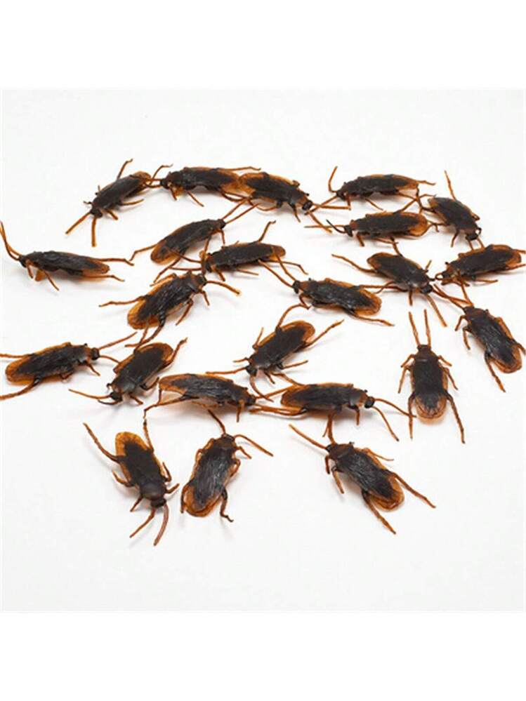 50 Scarafaggi Finti Di Plastica Realistica - Scherzo Per Pesce D'Aprile E Halloween - Oggetti Di Scena E Decorazioni - 2