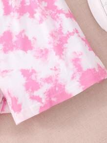 Tween Girl Tie-Dye Round Neck Short Sleeve Top And Shorts Set