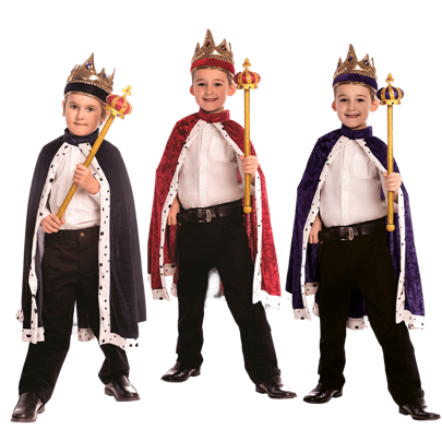 Disfraz de corona y bata de rey - Niños