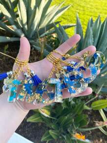 1pc Mini Letter Resin Mold, Small Silicone Number Letter Epoxy Casting Mold, Suitable For DIY Keychain Pendant Earrings Necklace Jewelry, Making Letter Silicone Mold