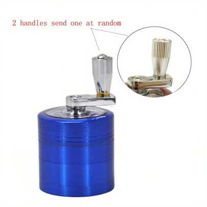 1pc/Blue  4-Layer Zinc Alloy 40mm  Grinder Manual Aluminum Herbal Herb Mill Spice Crusher Smoke Grinder Crusher Hand Crank Muller Smoking Accessory