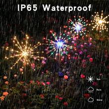 120 個 Led 太陽能花園燈戶外裝飾太陽能煙火燈、串燈太陽能燈戶外適用於道路庭院派對婚禮露台走道 8 種模式！戶外裝飾太陽能煙火燈,功能太陽能星爆燈防水適用於道路花園裝飾 - 暖白 - 查看 5