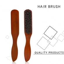 Professional Soft Bristle Wooden Beard Brush, Barber Shaving Brush Set For Men, Includes Gift Bag - Brown - View 2