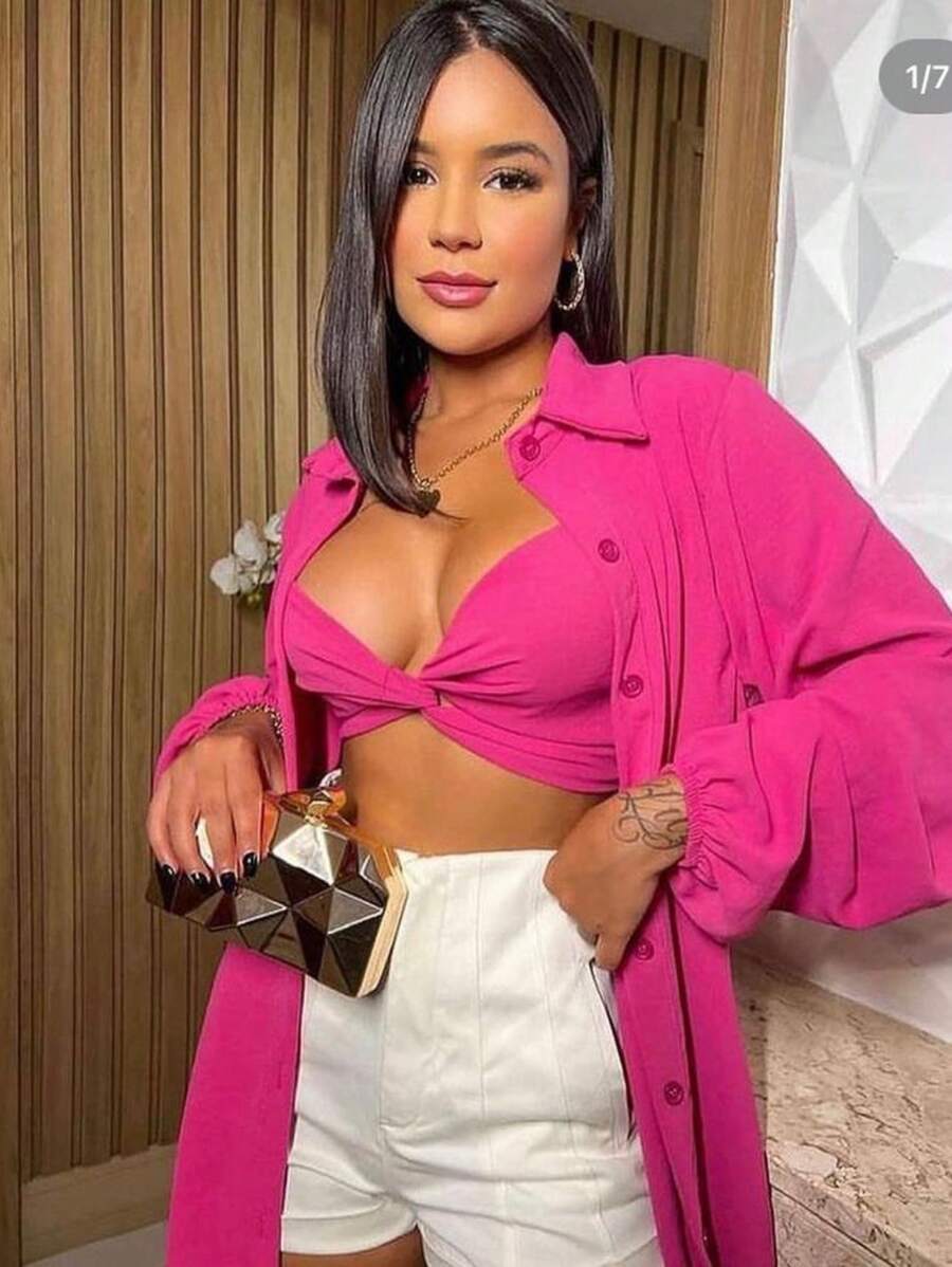 Women Two-Piece Outfits - 玫紅色 - 查看 1