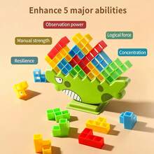 32 PCS Balance Stacking Games, High Intellectual Building Blocks For Children Desktop Game, Swing Stack Balance Building Blocks Toy, Interactive STEM Toy For Kids And Adults, Random Color - Yellow - View 7