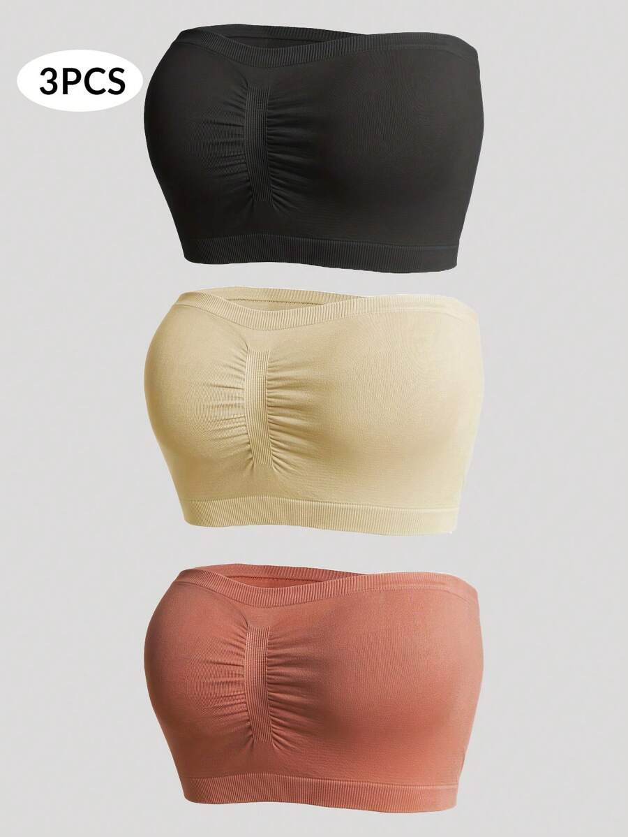 3 件装女士聚拢无肩带文胸、内衣 - 彩色 - 查看 1