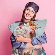 1 件聚酯纖維 45*45 公分/17.7*17.7 吋花卉美麗圖案數位印花裝飾枕套適合客廳、臥室、沙發。隱形拉鍊,方形,不含枕芯