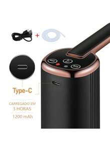 Bomba Elétrica Dispenser De Galão Universal Com Carregamento USB Para Galão Garrafão De Água - Preto - Visão 3