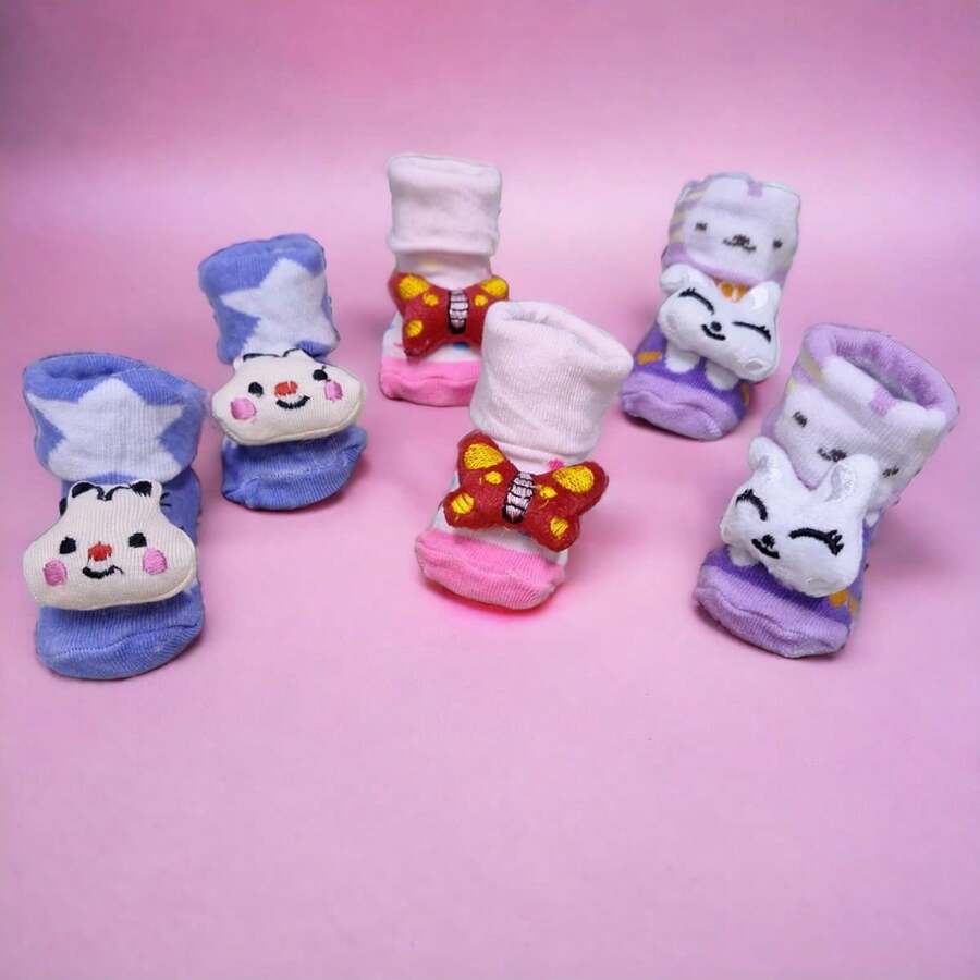 SET OF 3 SOCKS FOR BABY GIRL - Multicolor - View 1