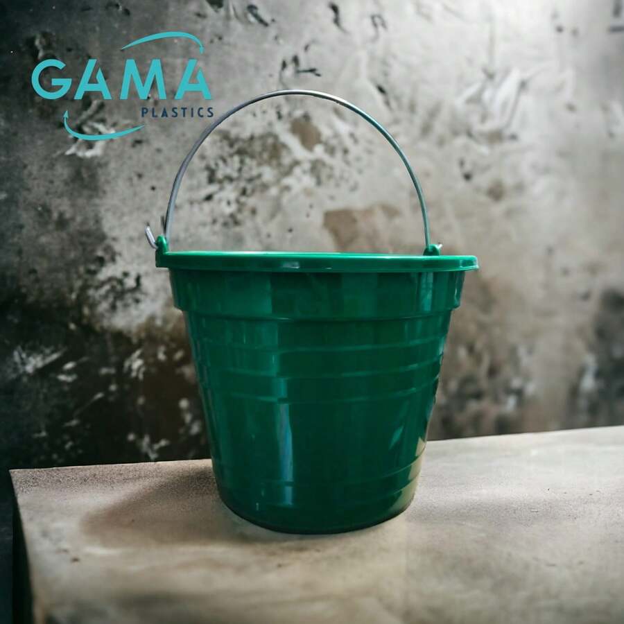 CUBO CUBETA PLASTICA DE LIMPIEZA AZA INOXIDABLE N.12. - Verde - Ver 1