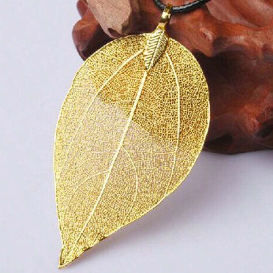 Vàng Lá Trang trí , Mạ vàng Tự nhiên Lá cây , Creative Nhỏ bé Qủa tặng - Vàng - Xem 1