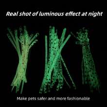1套寵物貓狗led光領帶,附鈴鐺,隨機顏色 - 粉色 - 查看 4