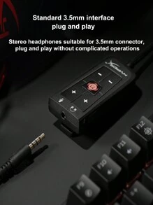 HyperX DSP 7.1 Surround Sound Card Remote Control Built-In DPS For PC Laptop PS4 Headset USB Sound Card - Black - View 6
