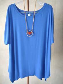 Plus Size Blouses - Bleu azur - Voir 1