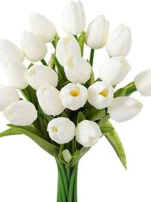 Nejlue Artificial Flowers/Plants1111 Home & Living 1pc/5pcs/10pcs Hoa Tulip Giả, Hoa Giả Hoa Cô Dâu Bó Hoa Sắp Xếp Cho Mẹ Nhà Sinh Nhật Tự Làm Tiệc Cưới Văn Phòng Trang Trại Phòng Khách Phòng Ngủ Phòng Ăn Nhà Bàn Trung Tâm Trang Trí Trang Trí Bàn Cà Phê Trang Trí Phòng Thẩm Mỹ - trắng - Xem 2