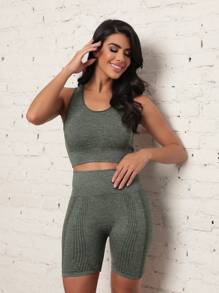 Women Sports Sets - 軍綠色 - 查看 3